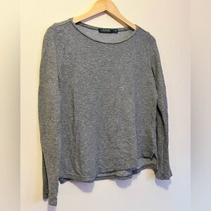 Lauren Ralph Lauren Heather Gray Knit Top tee shirt preppy classic normcore